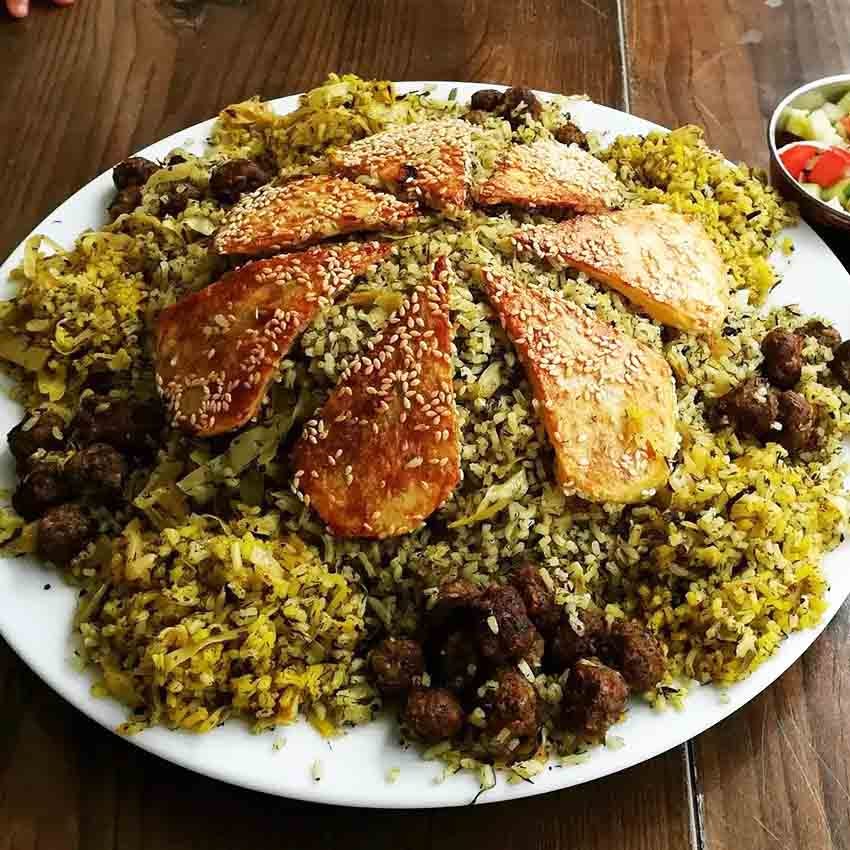 طرز تهیه کلم پلو شیرازی